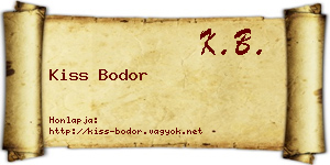 Kiss Bodor névjegykártya