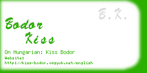 bodor kiss business card